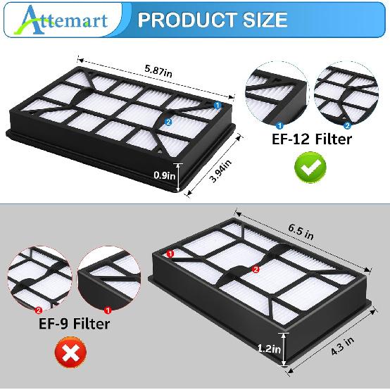 EF-12 HEPA Filter Replacement for Kenmore 62731, 52731, 81615, 81614, BC4026 Canister Vacuum Cleaners, Part #591021101, 2 Pack