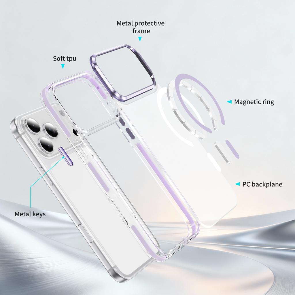 Coque Magnétique Transparente à Chargement Sans Fil Pour Magsafe Pour iPhone 17 Air 16 15 14 Plus 13 Pro Max Coque Rigide en Acrylique Résistante aux Chocs
