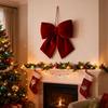 Large red velvet bow Christmas tree decoration ornament, for Christmas, weddings, hotels, and party decorations