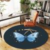 1pc Butterfly Moon Round Chair Mat Office Area Rug - Non-Slip, Floor Mat for Office, Bedroom, and Indoor Decor P127005