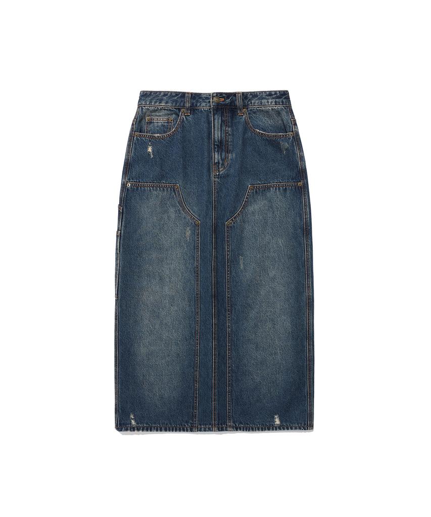 East Coast Damaged Double Knee Maxi Skirt_Blue(Ik2Effd115A)