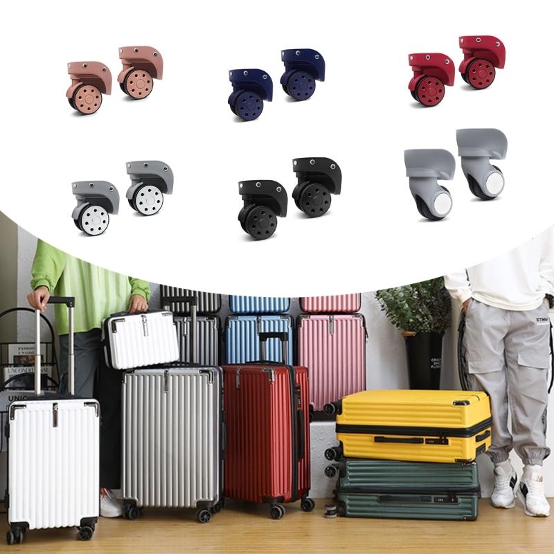 2Pcs Trolley Casters Replacement Heavy Duty Roller Wheel for Luggage Box Suitcase 360 Degree Swivel kit SilentWheel