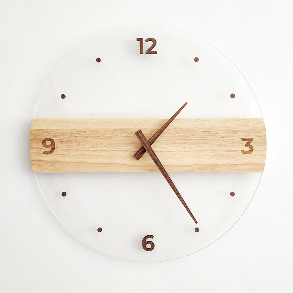 Wall Clock Silent Round Decorative Modern Acrylic Panel Hanging Clock for Living Room Bedroom
