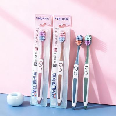 4pcs Toothbrush Set Soft Bristle Toothbrush Square Hole Toothbrushes Sensitive Teeth Gentle Cleaning Travel Home Use