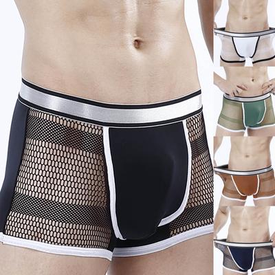 Herren Unterwäsche Patchwork Farbe Eisseide Sexy Atmungsaktiv 