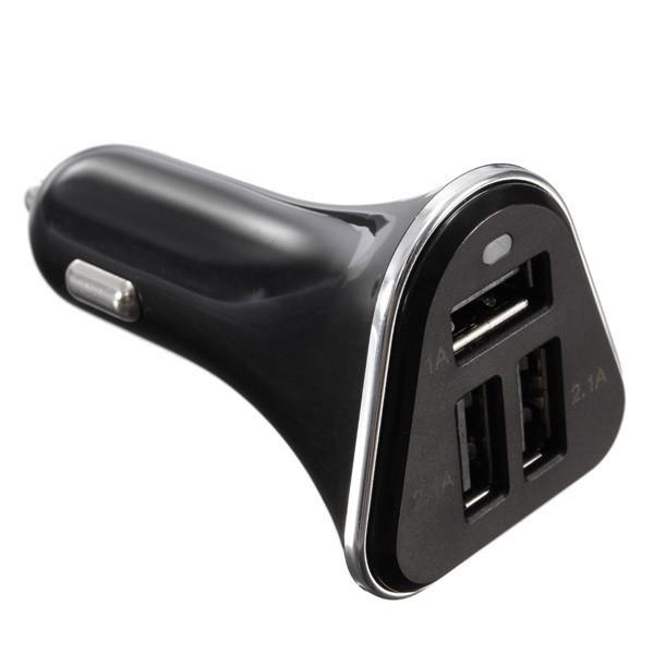 Premium 3 Port Car Charger Adapter With High-speed Usb Ports And Compact Design