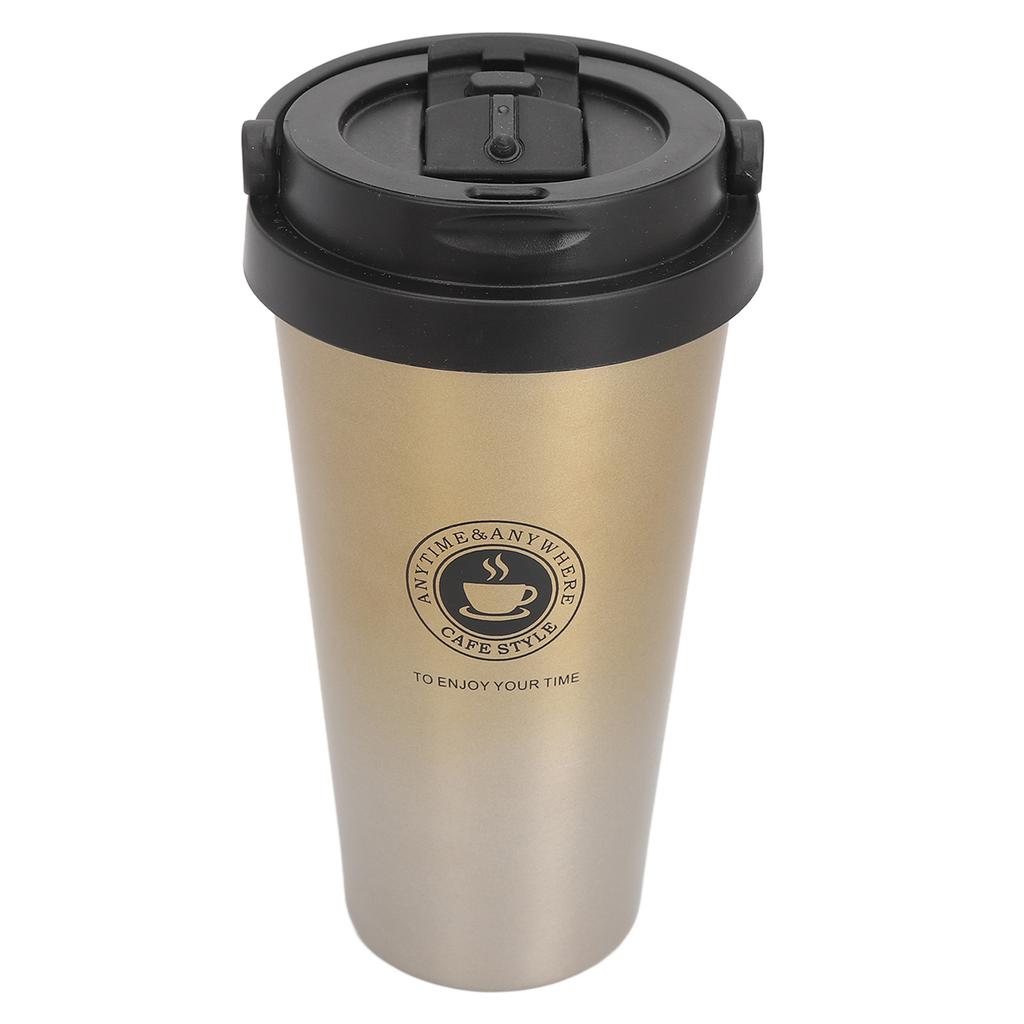 Isolerad kaffemugg med lock Resa Rostfri stålkaffekopp Bärbar Isolerad Bilkaffekopp