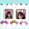 Sparkling Sequin Butterfly Bow Headband For Adults And Children Perfect For Photoshoots And Princess Parties Light Pink