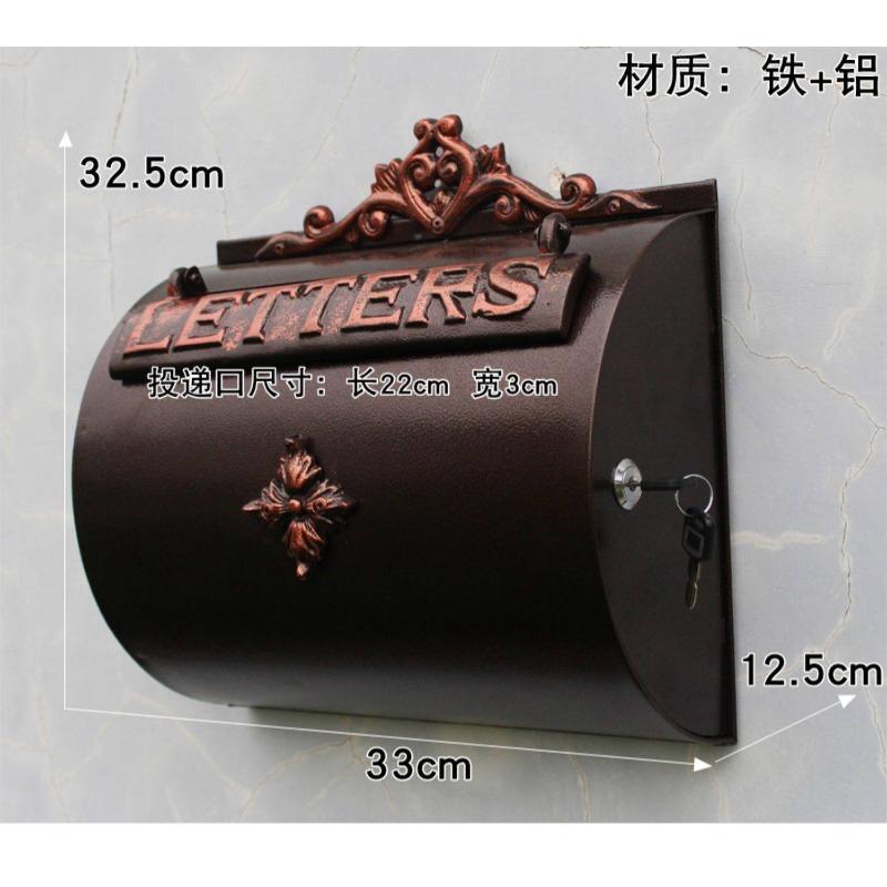 Садовый почтовый ящик в европейском стиле, креативный домашний декор, настенный почтовый ящик из литого алюминия, винтажный железный почтовый ящик для декора дома-дачи коричневый