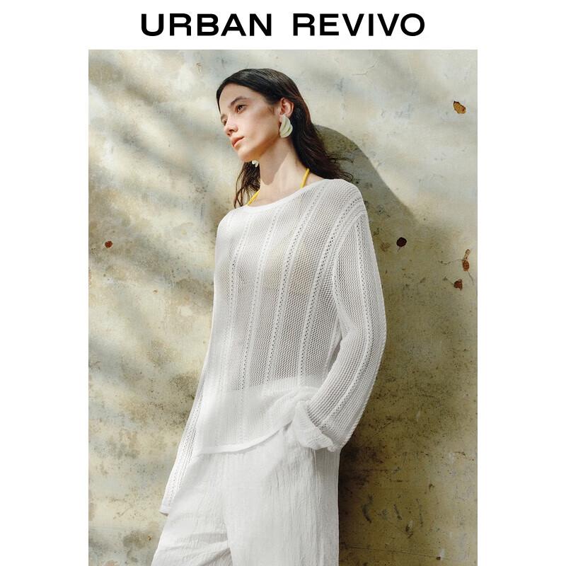 

Women s Relaxed Fit Hollow-Out Textured Knit Top XS