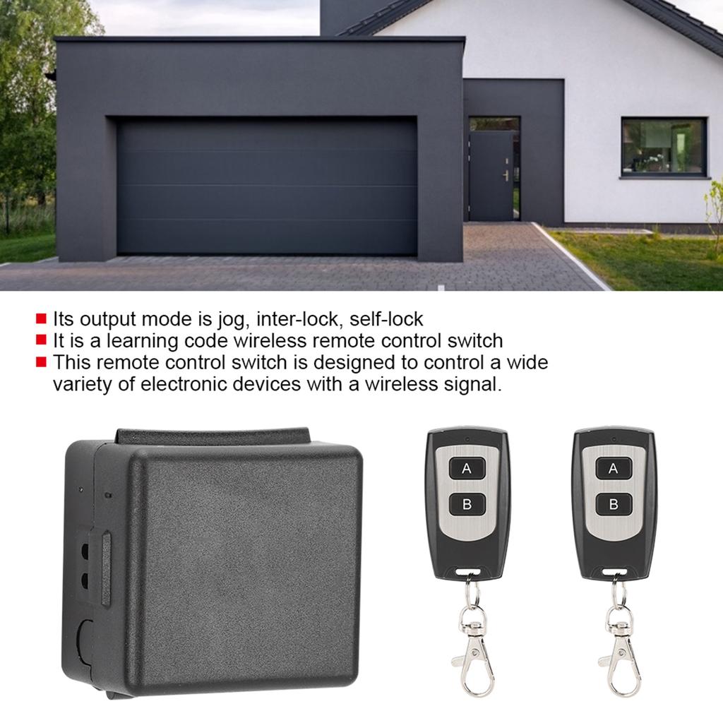 12V Single Channel Remote Control Switch Transmitter Receiver Set Waterproof 2 Button Security System