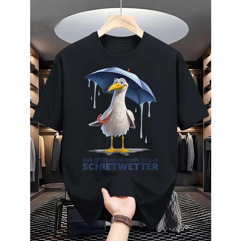 Men's Casual Black T-Shirt Graphic Print Tee Soft Comfortable Fashion Essential Daily Wear