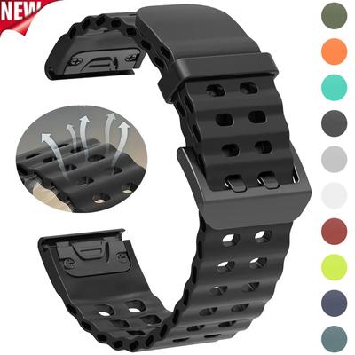 22 26MM Silicone WatchBand For Garmin Fenix 8 51MM 47mm 8E Enduro3 2 7X 7 6X 6 Pro 5X 5 Strap WristStrap Quick Release Bracelet
