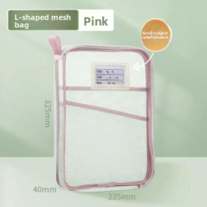 File Bag, Zipper, Subject L, Large Book Bag, Examination-type Bag, Carrying, Classification, Hand-held, Student, Transparent Open Mesh