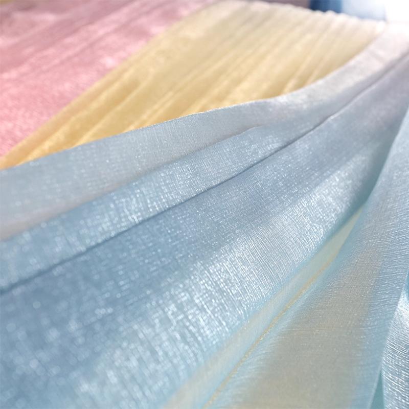 100x150cm Bark Wrinkled Thin Gradient Glitter Fabric for Dress Skirts Stage Costumes Sewing Glossy Needlework Decorative Cloth