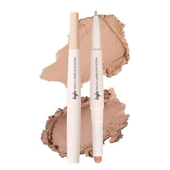 Keybo Official Duo Stick Shading + Highlight Concealer Suitable Nose Shadow Tear Bag Korean Cosmetics (01. Line Cut Shading)