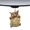 Cat Design Car Rearview Mirror Ornament - Versatile decoration with backpack and keychain, cute