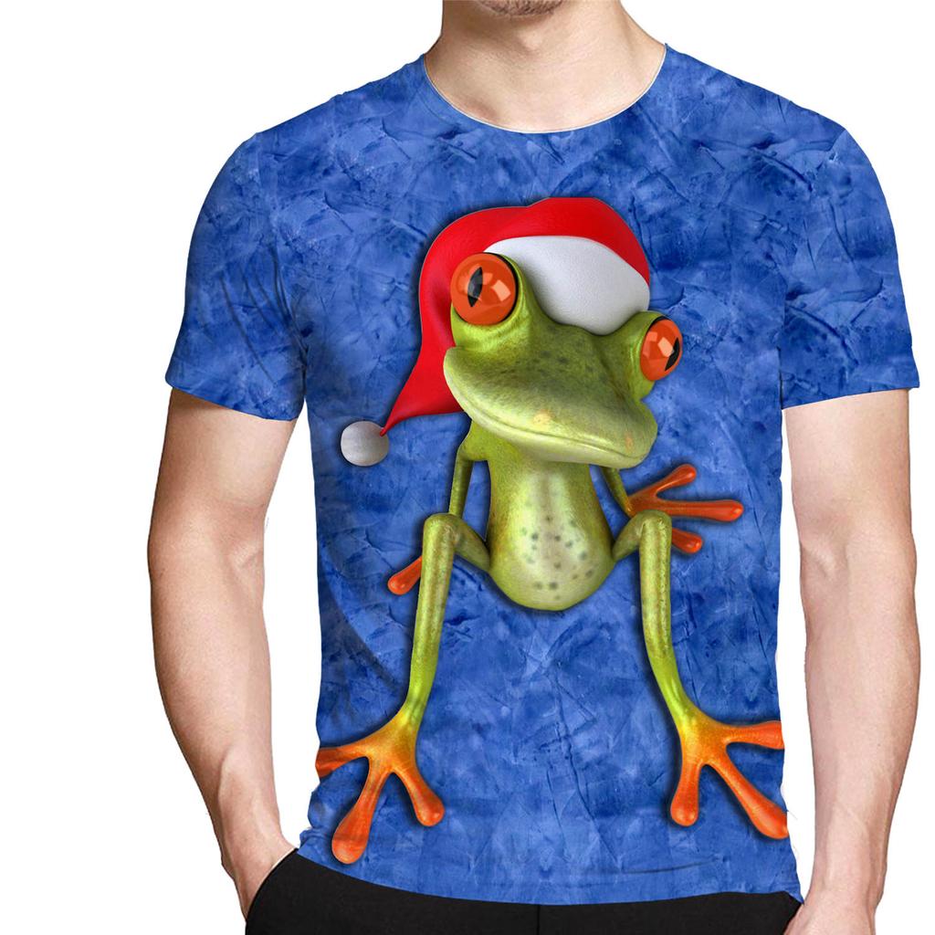 Nouveauté Animal grenouille hommes t-shirts drôles vêtements amples à manches courtes mode surdimensionné imprimé t-shirt à col rond