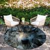 Fierce Wolf pattern round rug,Carpet Rug for Living Room Bedroom Sofa Playroom Decor,Non-slip Floor Mat,Holiday Gifts and Birthday Gifts