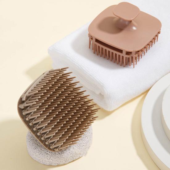 Yousheng Square Hair Scalp Massage Brush with Finger Strap Anti-Slip Hair Washing Scrubber for Deep Cleaning Exfoliating Relaxing Shower Shampoo Brush