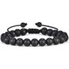 M MOOHAM Mens Bracelet - Beaded Natural Stone 8mm Tiger Eye Matte Agate Lava Rock Bracelets for Men Teen Boys Grandpa Dad Birthday Gifts Jewelry