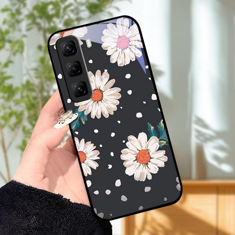 Für Infinix Hot 60 60i 60Pro Pro Plus Hülle X6886 Mode Luxus Gehärtetes Glas Handyhülle Für Infinix Hot60 Pro Plus Schutzhülle