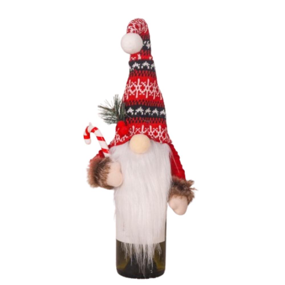

Knitted Christmas Gift Wine Bottle Cover Reusable Champagne Bottle Cover New Year Gift Style 1