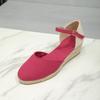 Fashion Baotou Sandals for Women's 2025 Summer Grass Woven Hemp Rope Slope Heel Shoes Women Round Toe Thick Sole Buckle Womens Sandals