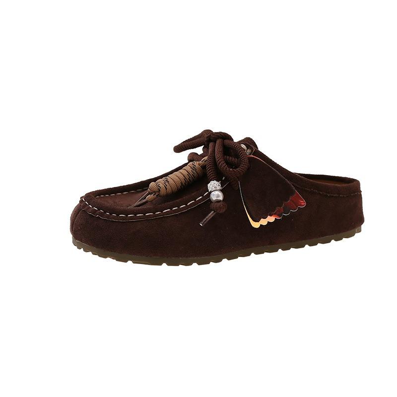 Baotou Half Slippers Women's Summer Wear Fashion Spring and Autumn Women's Shoes Versatile Soft Sole Half Tray