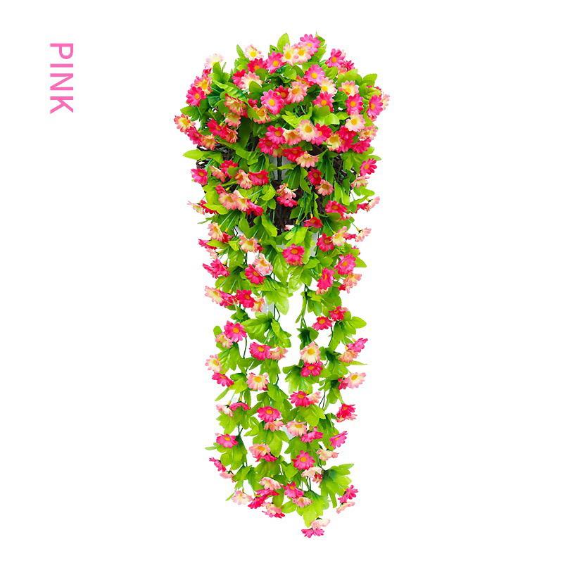 

168 цветов и 12 вилок искусственные фиолетовые висячие цветочные лозы Настенный декор растения гирлянда для свадьбы украшение дома и сада розовый