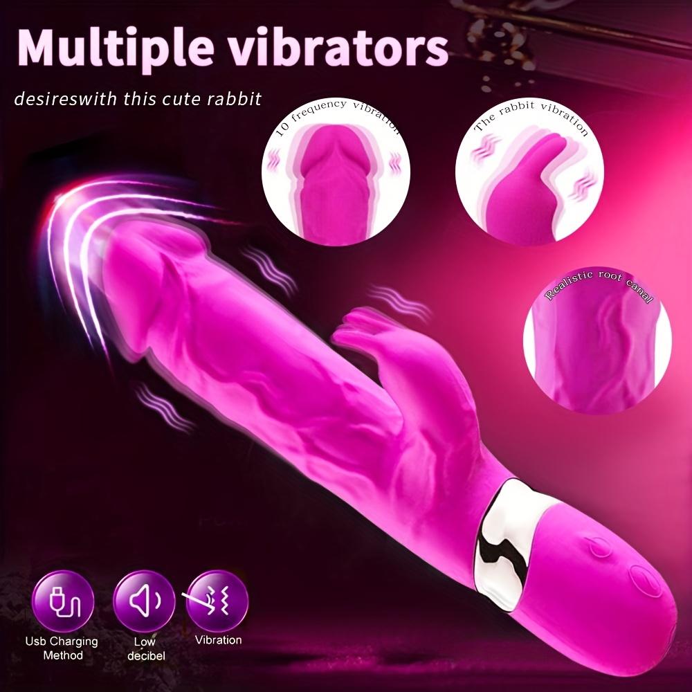 3 in 1 Rabbit Thrusting Vibrator G-Punkt Klitoris Stimulation Dildo Sexspielzeug für Erwachsene 18