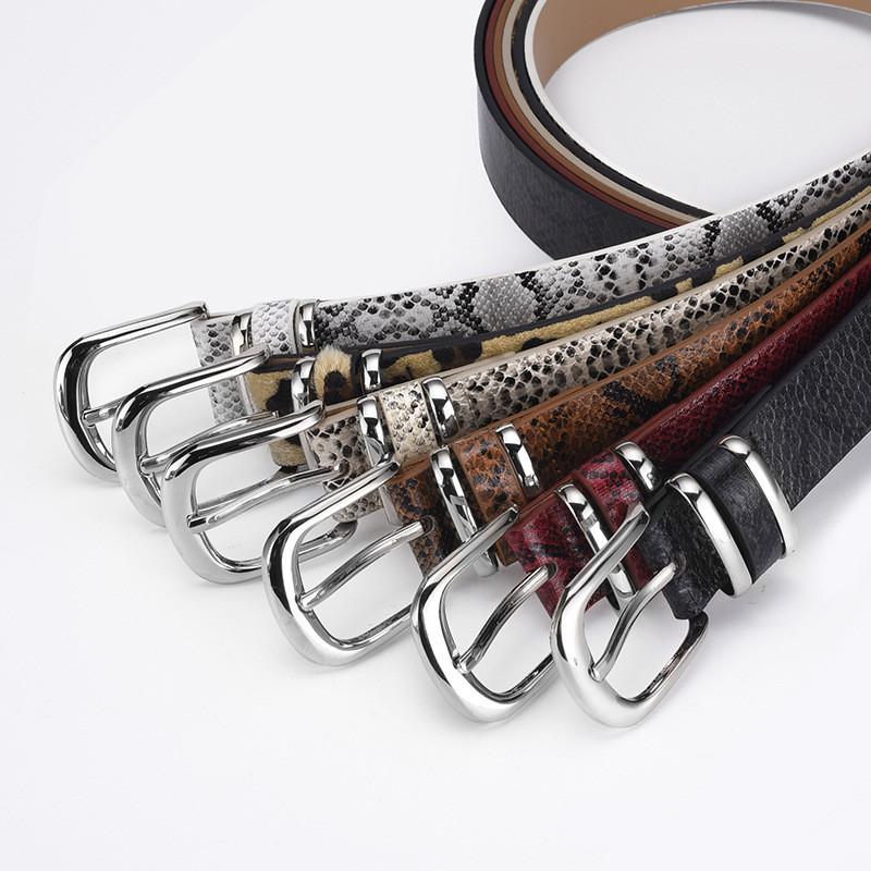 Snake Elegant Retro Pattern Womens Fashion Belt With Alluring Metal Buckle Design