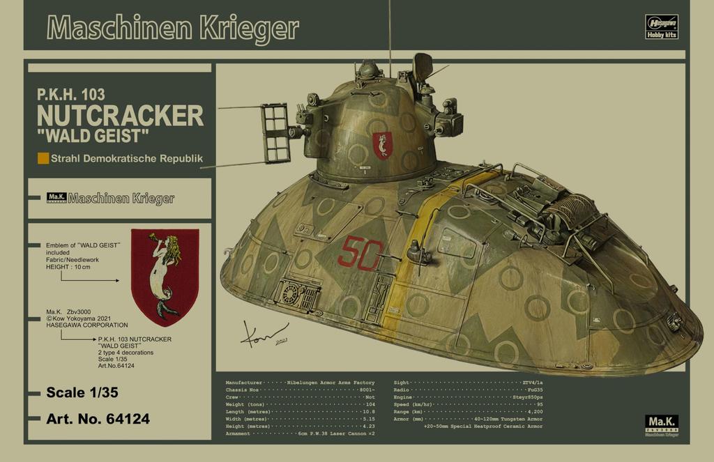 Hasegawa Maschinen Krieger Nutrocker Waldgeist Scale Plastic Model Kit 64124 P.K.H.103 1/35