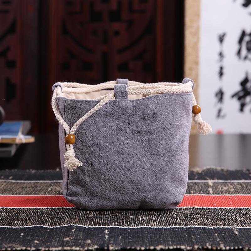 Chinese Thickened Cotton Teacup Bags Travelling Portable Drawstring Bags Multi-functional Storage Bag Teapot Cloth Pouch New