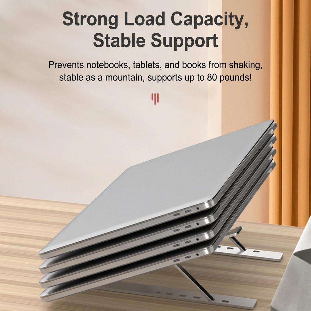 Adjustable Stand, Foldable Portable Laptop Riser Desk, Ergonomic Notebook Holder for MacBook & All Laptops
