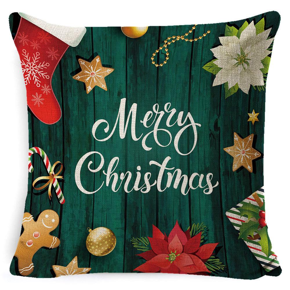 New Christmas Pillow Cover Four-piece Set Pillow Cushion Office Lumbar Backrest Decorative Backrest