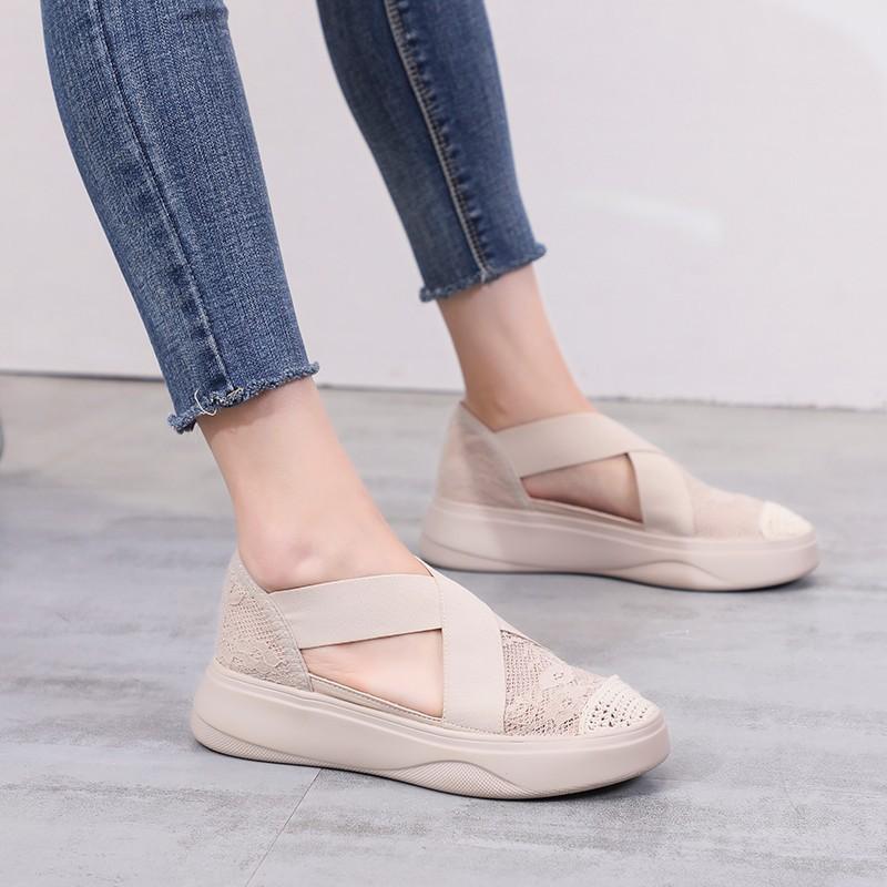 Fisherman Shoes Women's New Flat-bottomed Lace Thick-soled Trendy Bag Head Sandals