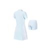 Fila Fitted Pleated Color Block Golf Sports Casual Fashion Polo Dress Women Dresses Elegant-Blue A11W235323F-LB