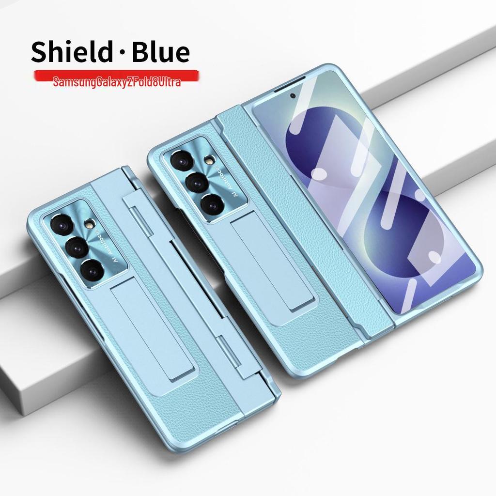 Samsung Z Fold5 Case: Full-Cover Anti-Fall Leather Case for Folding Screen and Flat Hinge, Compatible with W22