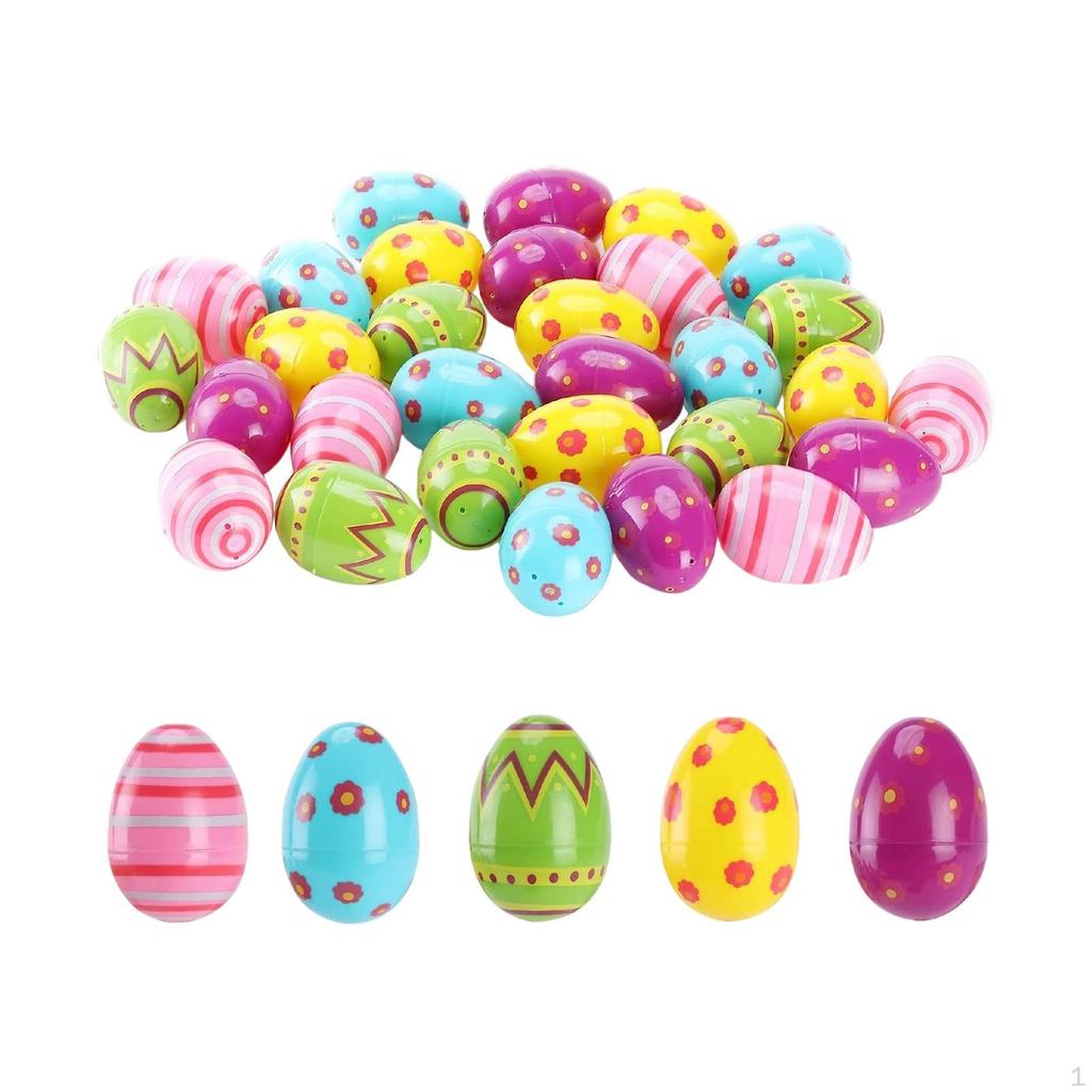 36x Fillable Easter Eggs Party Favors, Colorful, Bright, Classroom Prizes, Basket Fillers for