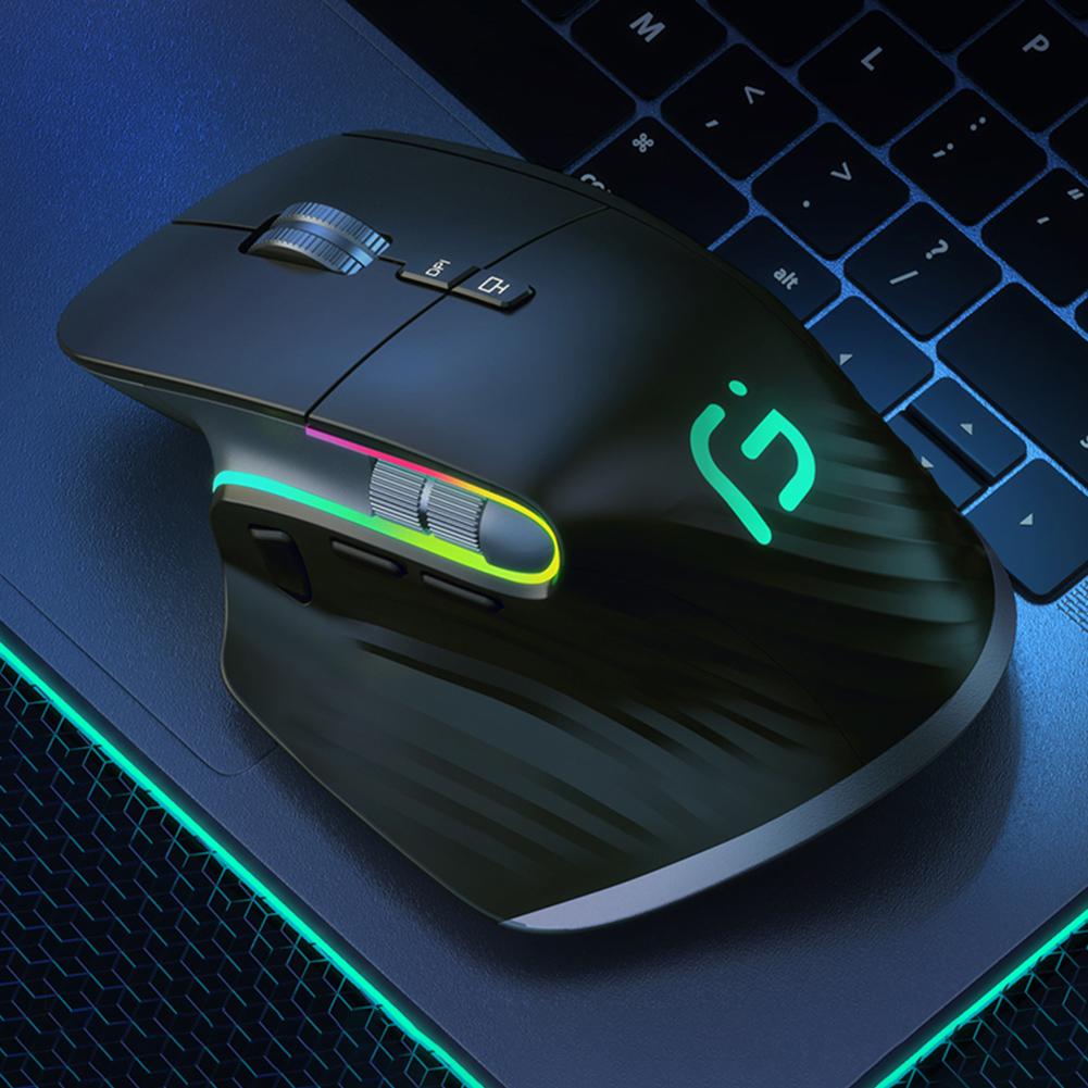 Gaming Mouse Rechargeable Bluetooth-Compatible 5.0+2.4G Optical Gamer Mice 12 Colors RGB 1000-4000DPI for Computer Gaming Office
