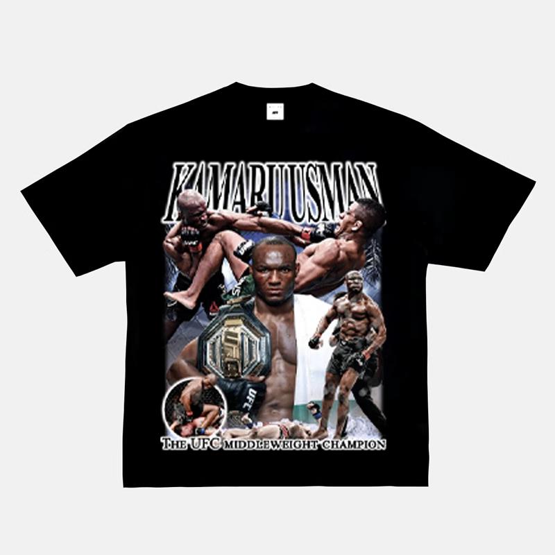2024 New Fashion Oliveira Oliveira T-shirt UFC Printed Short Sleeve American Vintage Small Neckline Fighting Top Vintage
