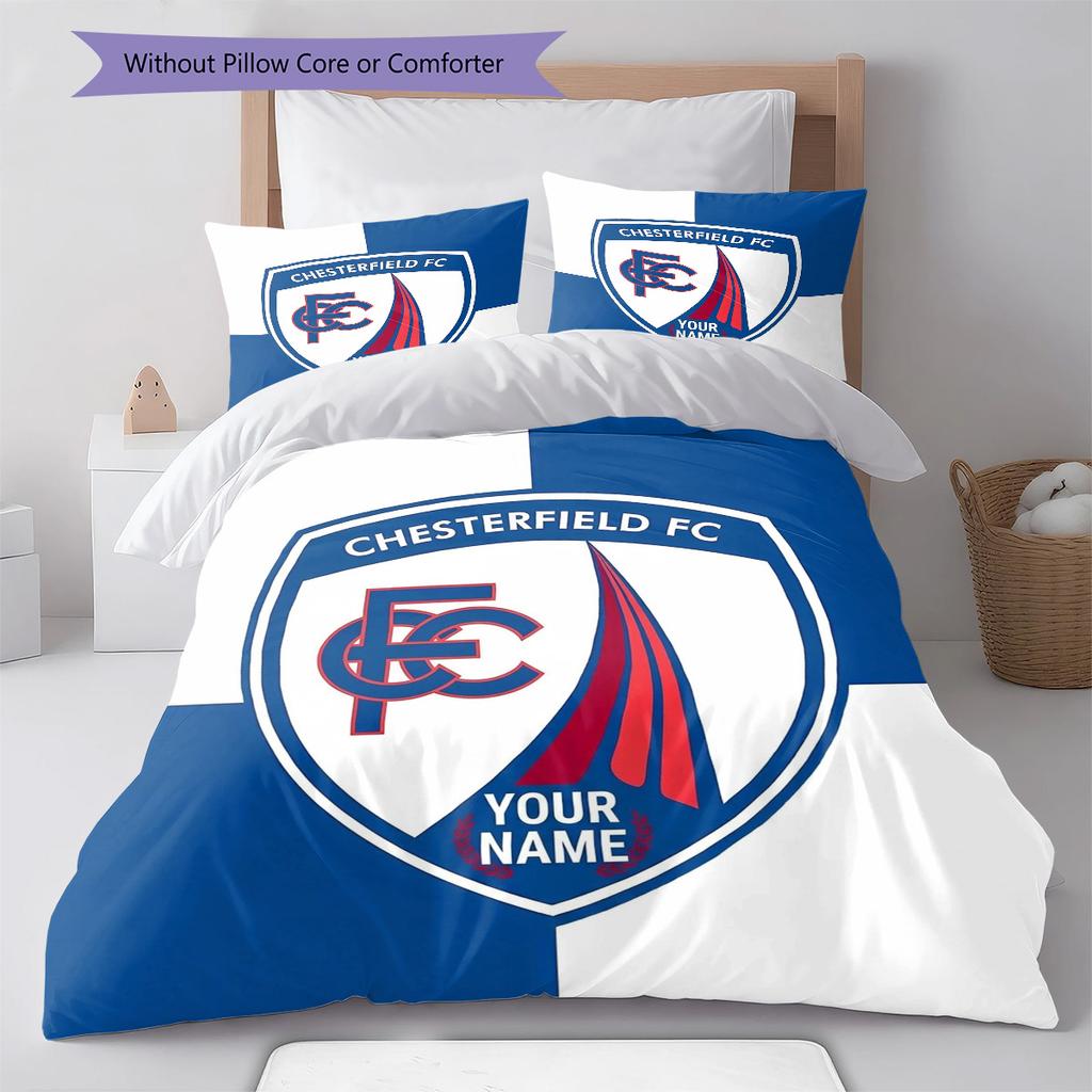Chesterfield Fc Crest Custom Name Pattern Bedding Quilt Set Quilt Cover Pillowcase Home Birthday Gift(1 * duvet cover + 2 * pillowcase, without core)
