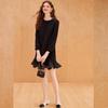 Bailuyu Elegant Beaded Mesh Patchwork Little Black Dress