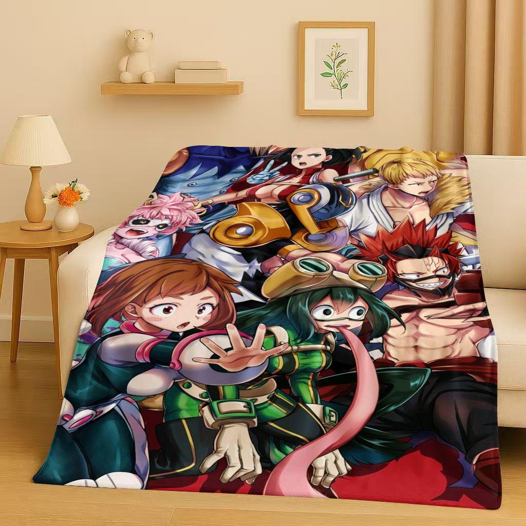 HD Anime My Hero Academia Bakugou Deku Cartoon Flannel Blanket,Ultra Soft Warm Plush Throw for Home Bedroom Bed Sofa Cover Kids