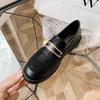 Plus Size 43 Women Loafers  New Fashion Style Metal Ring Buckle Pu Leather Slip -On Office Lady Shoes Big Size Woman Flats