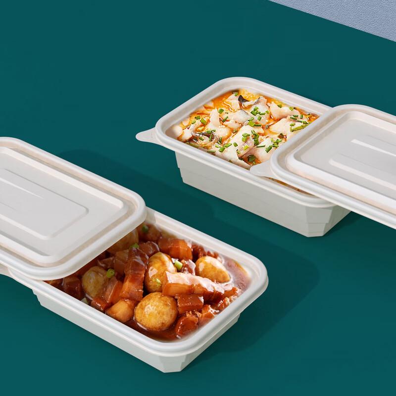 Disposable 500ml Rectangular Corn Starch Takeout Container