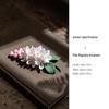 Handmade Ceramic Magnolia Incense Holder - Porcelain Flower Tea Stand Decor