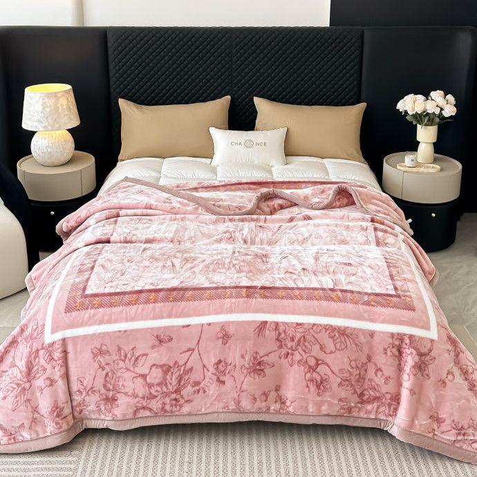 Dubbellaags Bedrukte Verdikte Raschel Zachte Deken Warmtebehoud Warme Dekbed Geen Pluizen Kleurvast Antistatisch Reisdeken 140x190cm 2.5kg