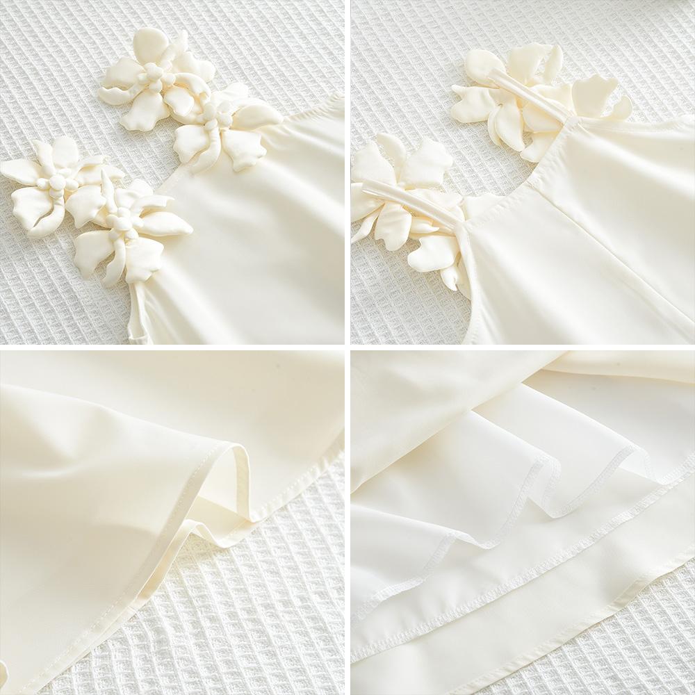 Summer Korean Version Baby Girl Casual Solid Color Dress White Decoration Fashion Temperament Princess